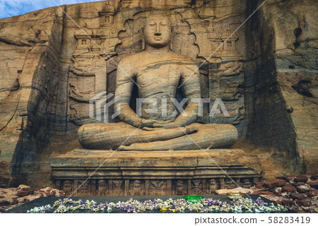 seated Buddha statue, Gal Vihara, Polonnaruwa, seated Buddha statue, Gal Vihara, Polonnaruwa, 58283419
