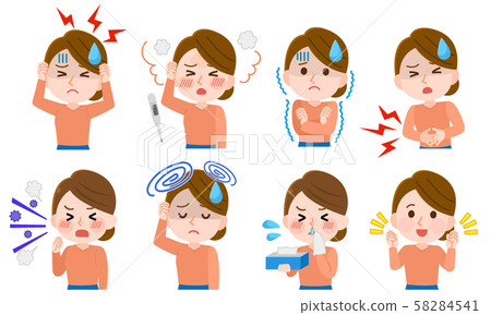 女性健康狀況不佳設置插圖 女性健康狀況不佳設置插圖 58284541