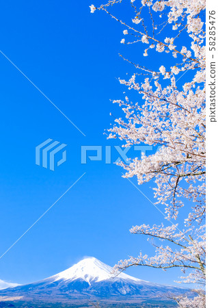 新村山淺間公園的風景(春季):富士山 新村山淺間公園的風景(春季):富士山 58285476