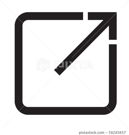 open in new window icon on white background. flat style. open another tab button for your web site design, logo, app, UI. open in new window symbol. external link sign.  58285657