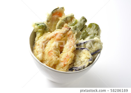 米飯和油炸魚碗 米飯和油炸魚碗 58286189