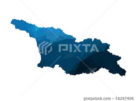 Vector Map - Blue Geometric Rumpled Triangular. Vector Map - Blue Geometric Rumpled Triangular. 58287406