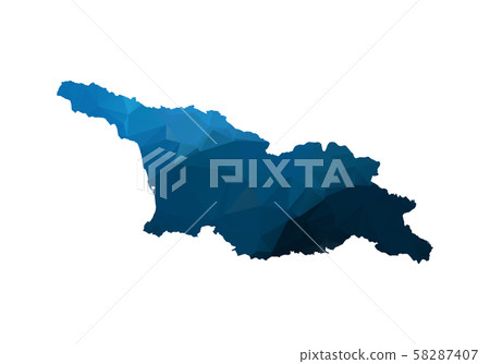 Vector Map - Blue Geometric Rumpled Triangular. 58287407