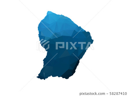 Vector Map - Blue Geometric Rumpled Triangular. 58287410