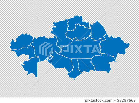 kazakhstan map - High detailed blue map with kazakhstan map - High detailed blue map with 58287662