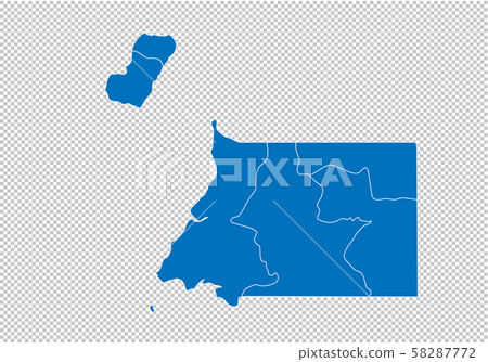 equatorial Guinea map - High detailed blue map 58287772