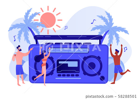 Beach party concept vector illustration. 58288501