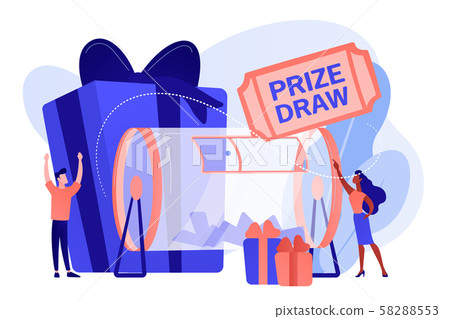 Prize draw concept vector illustration. Prize draw concept vector illustration. 58288553
