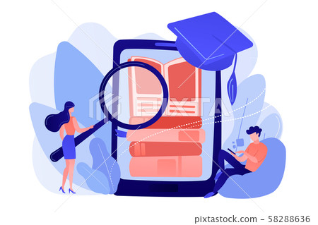 Mobile learning concept vector illustration. Mobile learning concept vector illustration. 58288636
