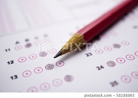 Answer sheets with Pencil drawing fill to select choice Answer sheets with Pencil drawing fill to select choice 58288865