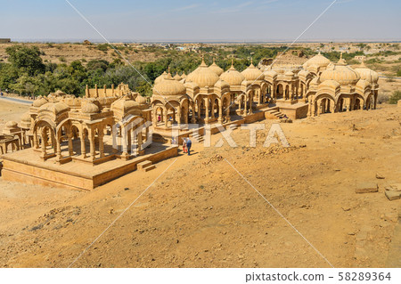 Bada Bagh ancient cenotaphs complex. Jaisalmer. Bada Bagh ancient cenotaphs complex. Jaisalmer. 58289364