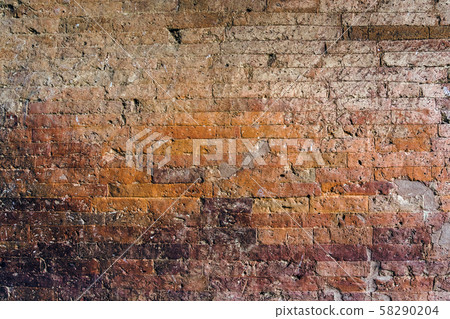 The ancient brick wall was neatly arranged and so strong that there was no space, even a small needle could not penetrate at Dhammayangyi Temple in Bagan, Myanmar. The ancient brick wall was neatly arranged and so strong that there was no space, even a small needle could not penetrate at Dhammayangyi Temple in Bagan, Myanmar. 58290204