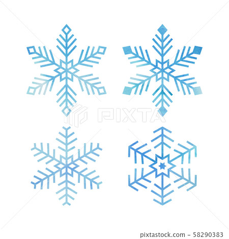 Watercolor Snow Crystals Watercolor Snow Crystals 58290383