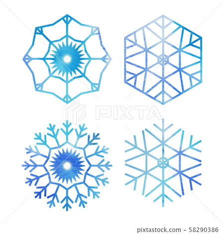 Watercolor Snow Crystals Watercolor Snow Crystals 58290386
