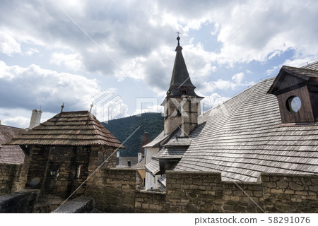 Slovakia, Europe. Orava castle courtyard, 58291076