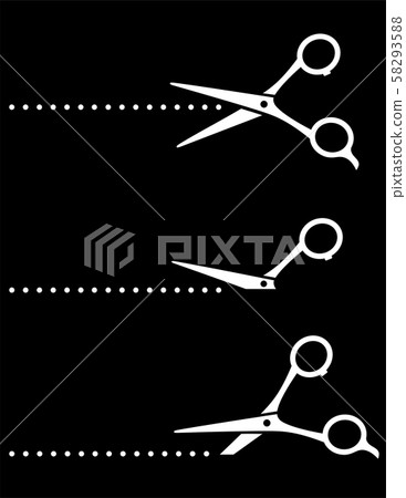 cutting stationery scissors icons and points line cutting stationery scissors icons and points line 58293588