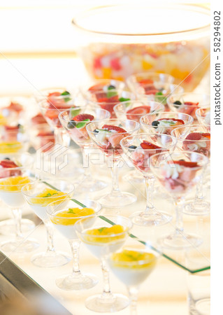 Stylish cake buffet image material - Parfait and Bavarois images 58294802