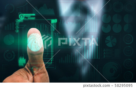 Fingerprint Biometric Digital Scan Technology. Fingerprint Biometric Digital Scan Technology. 58295095
