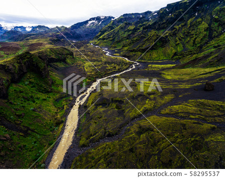 The landscape of Thorsmork in highland of Iceland. 58295537