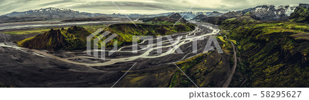 The landscape of Thorsmork in highland of Iceland. 58295627
