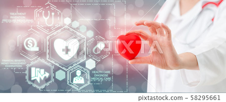 Doctor with health insurance healthcare graphic. 58295661