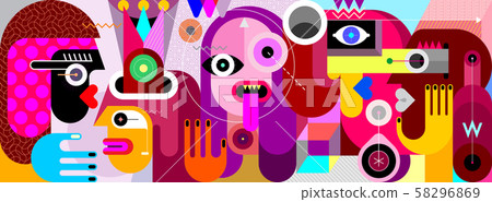 Large Group of People 58296869