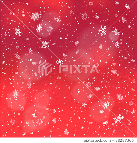 closeup snowfall on red backdrop - Stock Illustration [58297366] - PIXTA