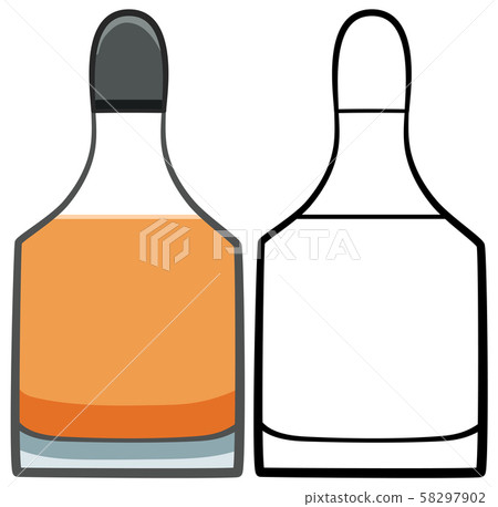 Whiskey glass bottle in colored and line versions 58297902