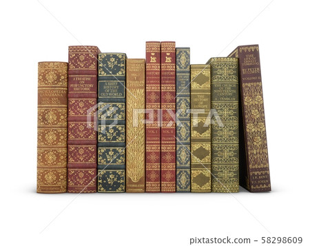 3D rendering Old Books isolated on white... - Stock Illustration ...