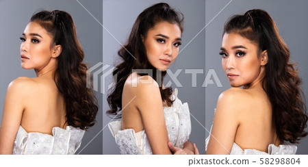 Collage group pack portrait of Fashion Asian Woman Collage group pack portrait of Fashion Asian Woman 58298804