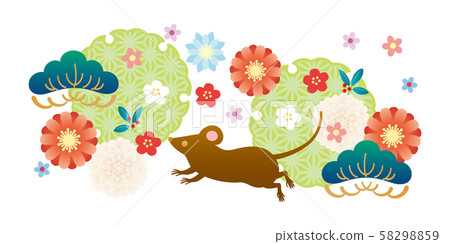 Child-New Year's card material 8 58298859