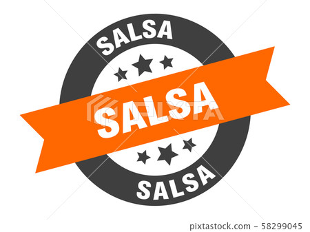 Salsa Ribbon salsa sign. salsa orange-black round ribbon - Stock Illustration ...