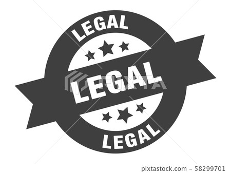 legal sign. legal black round ribbon sticker - Stock Illustration ...