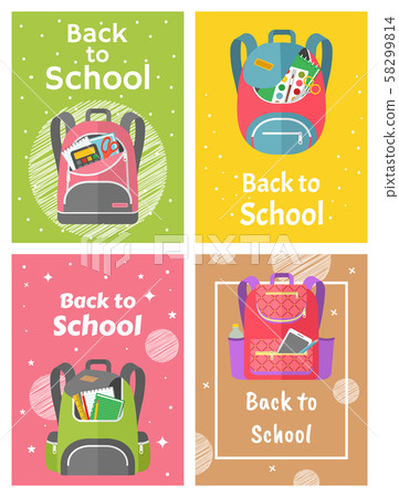 Colored School Backpack Back to School 58299814