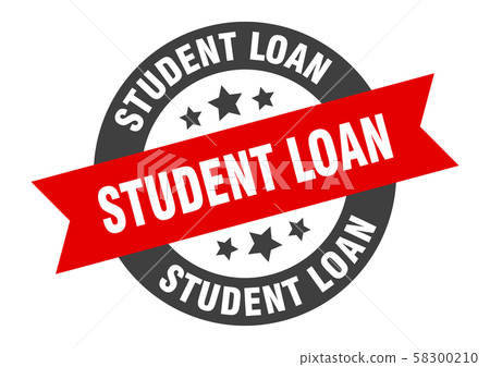 student loan sign. student loan black-red round 58300210