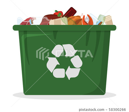Trash Bin and Tank Icon. Garbage Bin on white 58300266