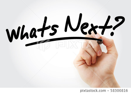 Hand writing Whats Next? with marker 58300816