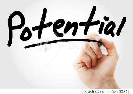 Hand writing Potential with marker 58300842