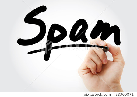 Hand writing Spam text with marker Hand writing Spam text with marker 58300871