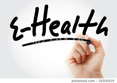 Hand writing E-Health with marker Hand writing E-Health with marker 58300929