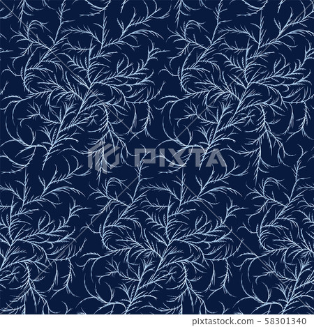 Seamless frost pattern. Tile winter ornament 58301340