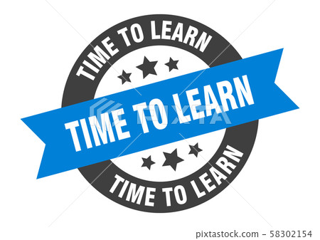 time to learn sign. time to learn blue-black round 58302154