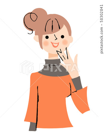 一個年輕的女人帶著微笑 58302841