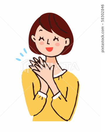 拍手的高興的女人 拍手的高興的女人 58302846