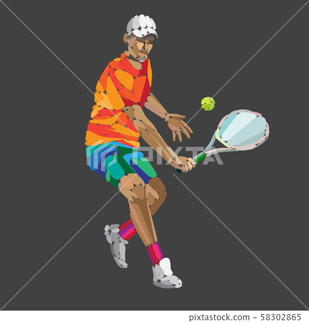 Tennis player, abstract geometric vector illustration eps10 58302865