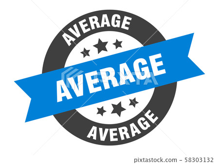 average sign. average blue-black round ribbon - Stock Illustration ...