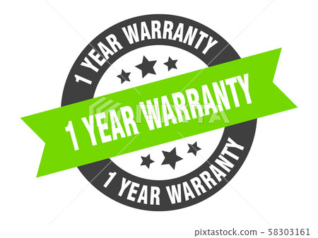 1 year warranty sign. 1 year warranty black-green - Stock Illustration ...