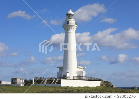 Shiriyazaki Lighthouse and clear sky 58303270