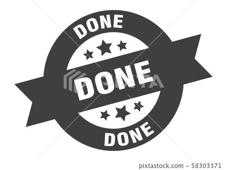Image For Done. Sign done sign. done black round ribbon sticker - Stock Illustration ...