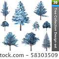 Tree correction design set. 3D Illustration. 58303509